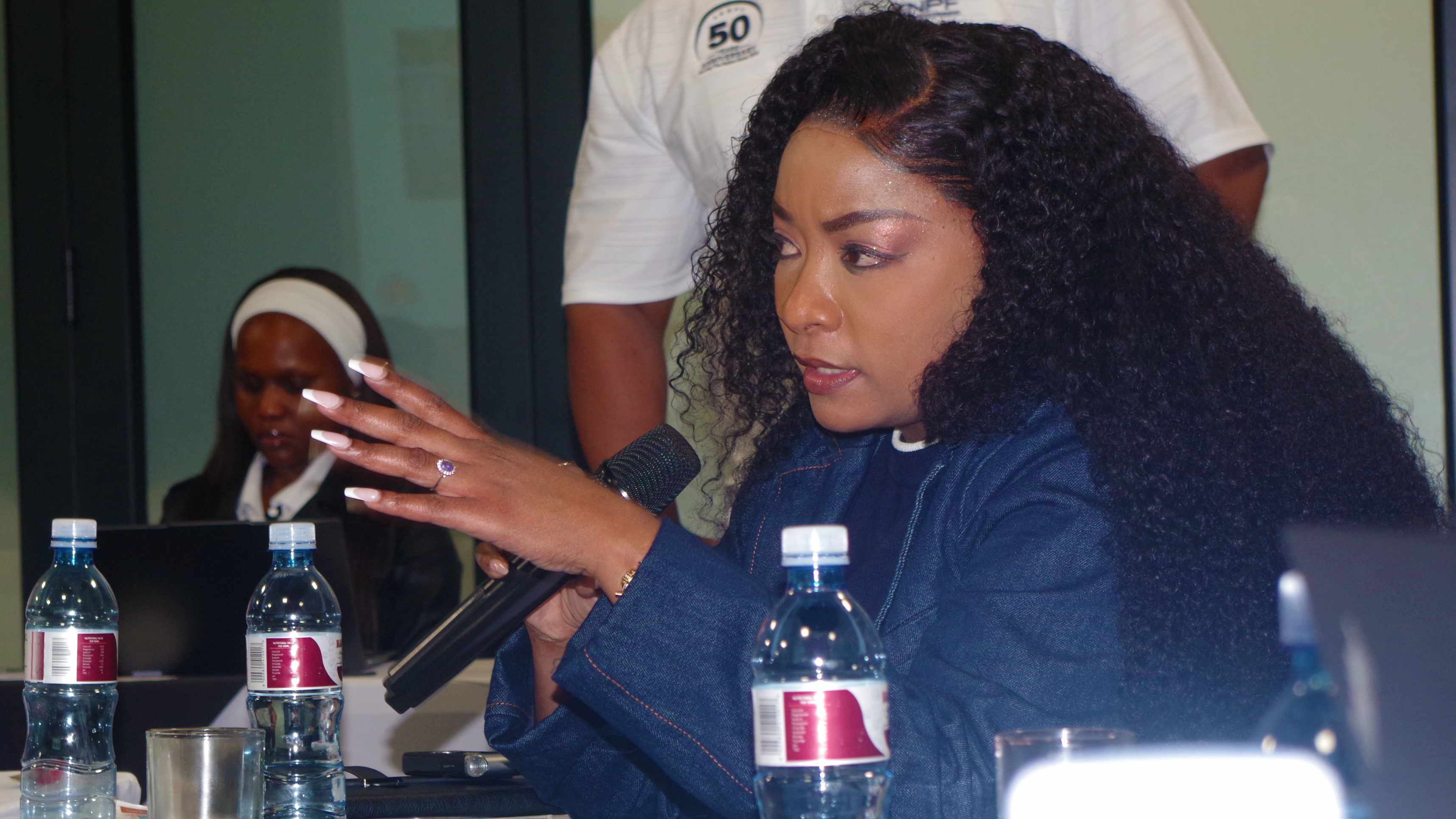 Times of Eswatini Managing Editor Thobeka Manyathela posing a question.